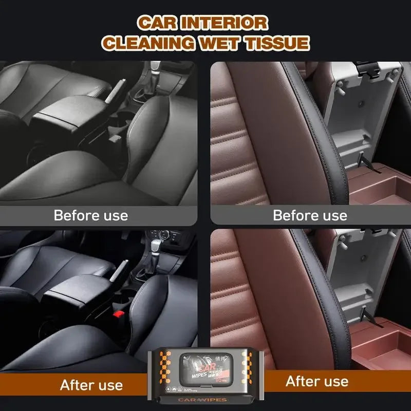 Car Interior Cleaning 80Pcs Wipes – Multi-Functional