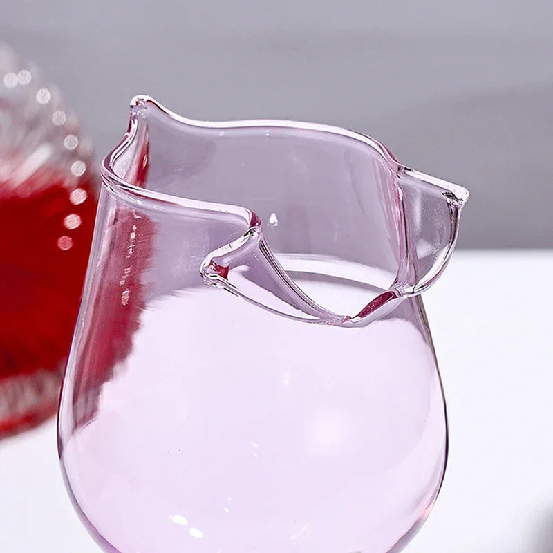 Romantic Rose Flower Juice Glass – Elegant Cocktail & Champagne Cup