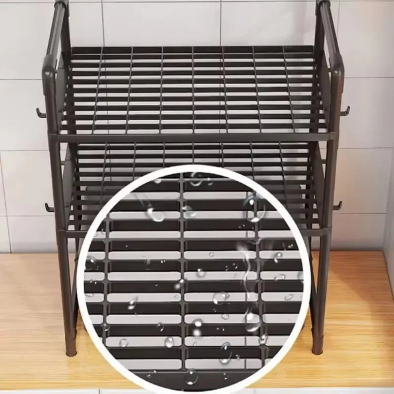 2-Layer Microwave Oven Storage Rack – Kitchen Organizer