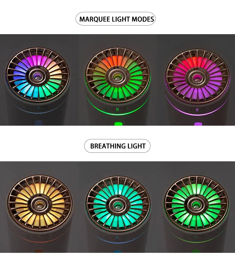 Wireless Car Air Humidifier – 300ml USB Diffuser with RGB