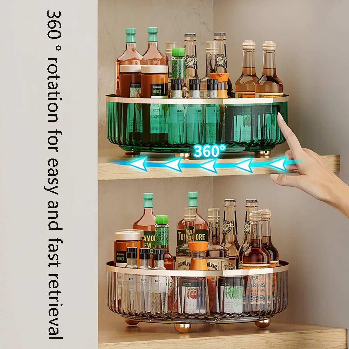 Rotating Spice Rack Turntable – Kitchen Organizer