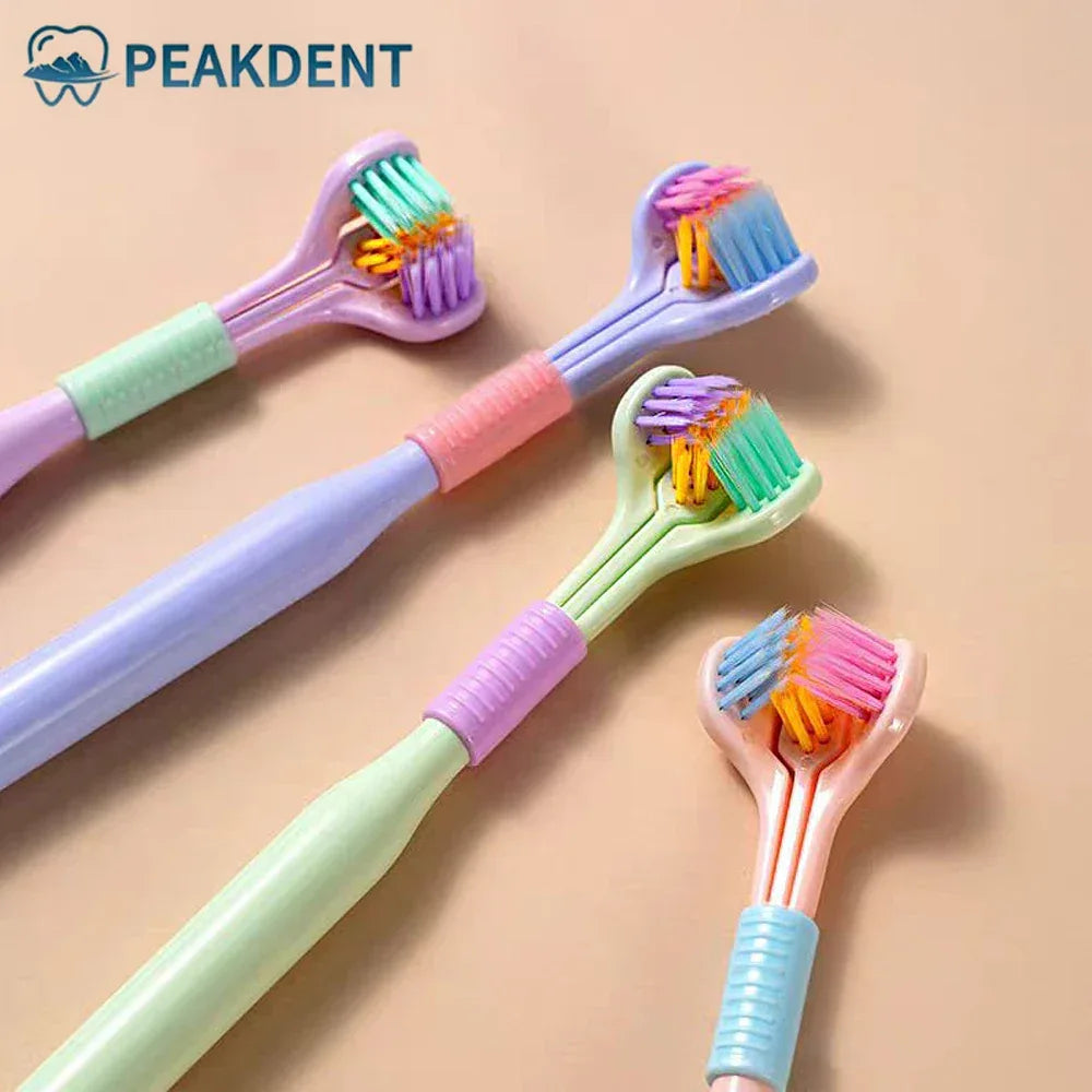 3-Sided Toothbrush with Tongue Cleaner – Soft Bristles