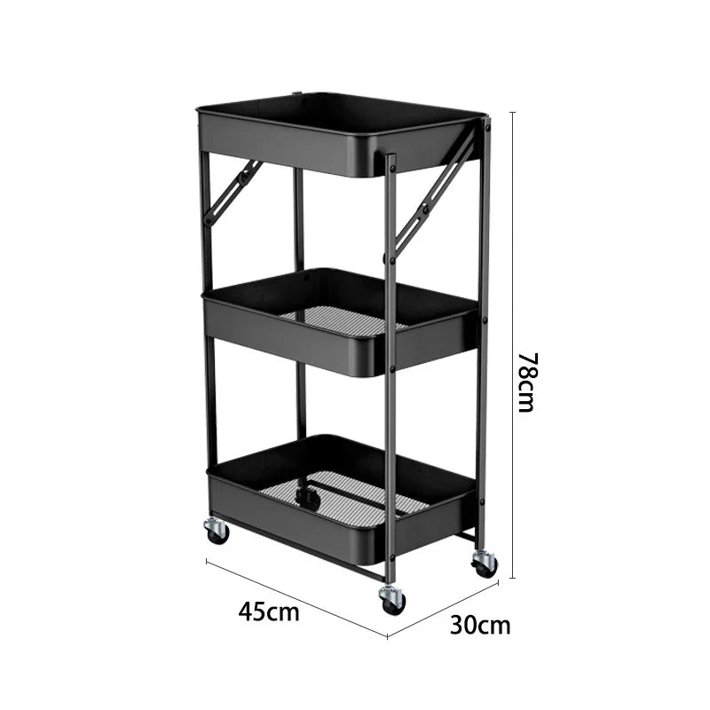 3-Tier Mobile Utility Folding Rack