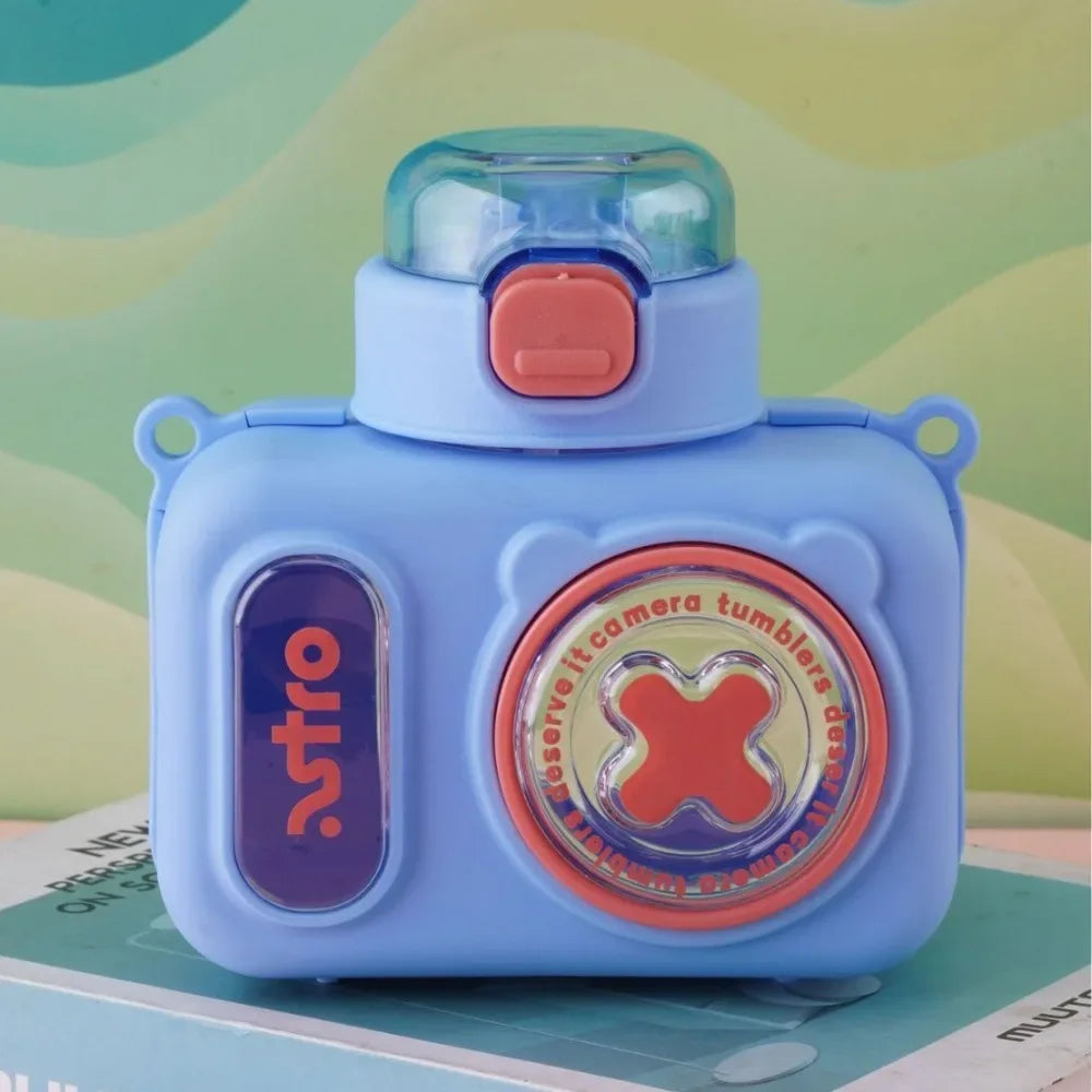 Cartoon 600ml Water Bottle – Leak-Proof with Straw (Random)
