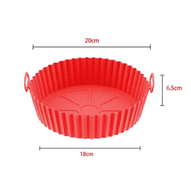 Silicone Air Fryer Basket Liner – Reusable Pot Tray & Baking Mold (Random)