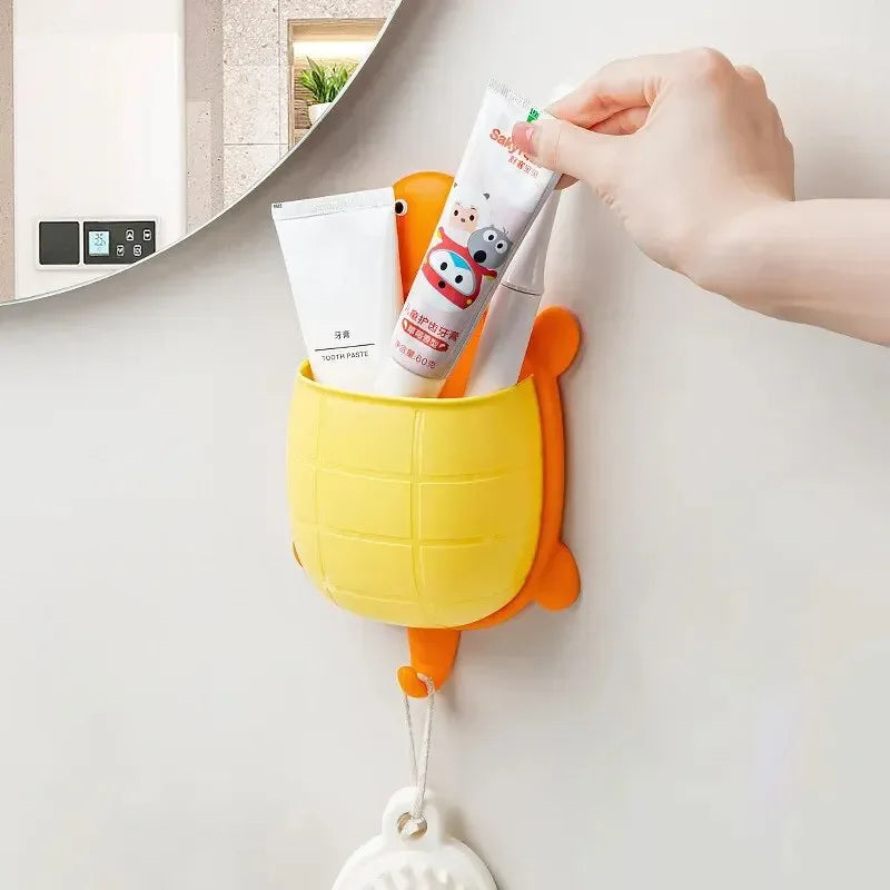 Cute Turtle Toothbrush Holder – Cartoon Bathroom Organizer