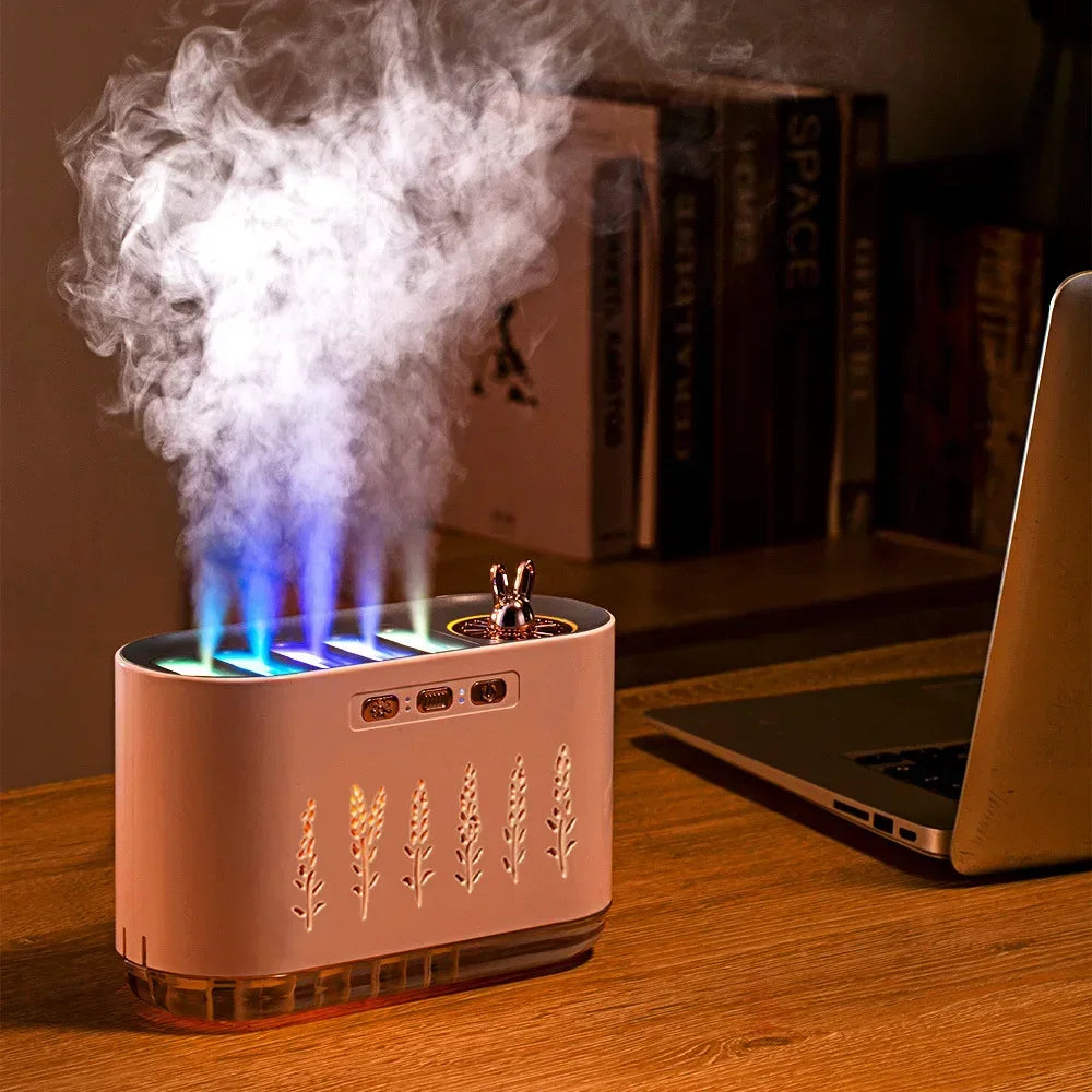 Silent 5-Hole Air Humidifier with Aromatherapy Light
