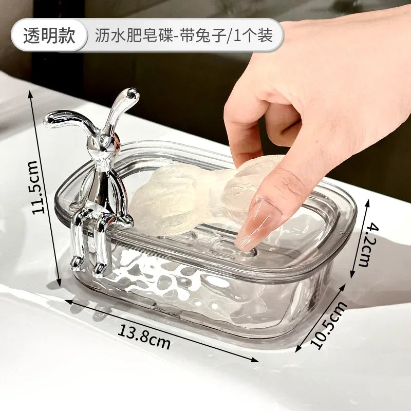 Luxury Rabbit Soap Dish – Plastic Bathroom Storage Box