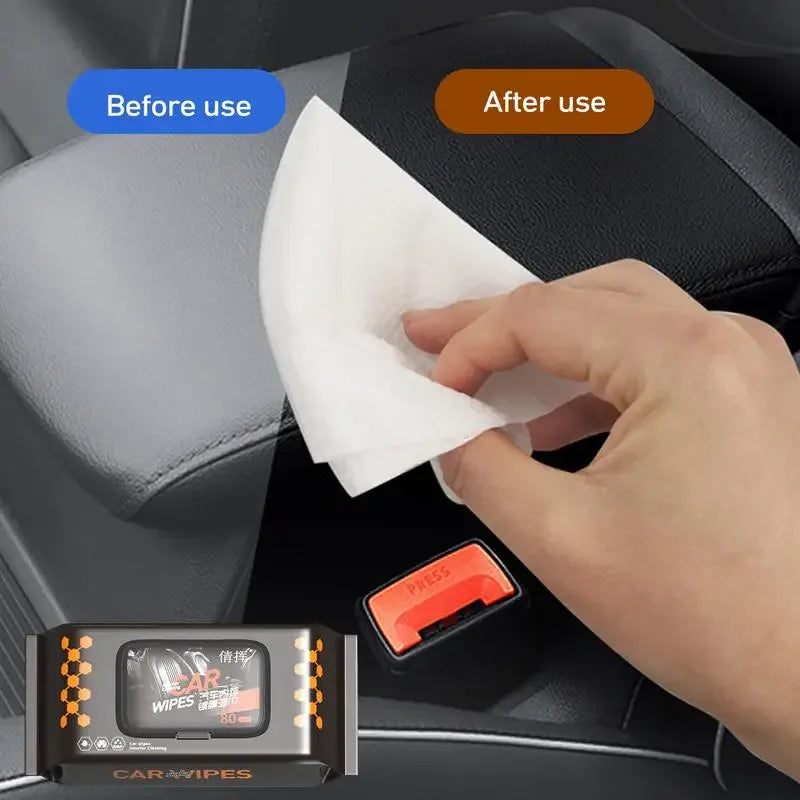 Car Interior Cleaning 80Pcs Wipes – Multi-Functional