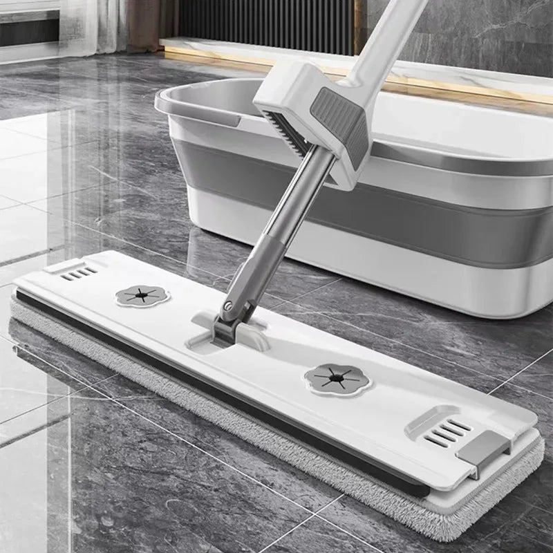 Flat Squeeze Mop & Foldable Bucket for Easy Cleaning