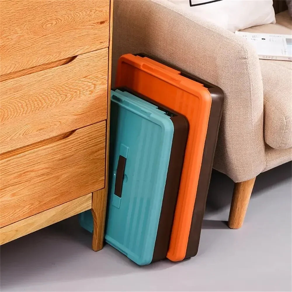 Foldable Plastic Storage Box with Lid – Large Capacity