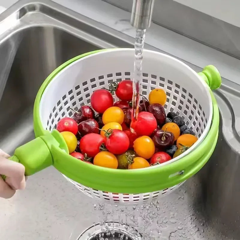 Rotating Drainage Basket – Vegetable & Fruit Spinner