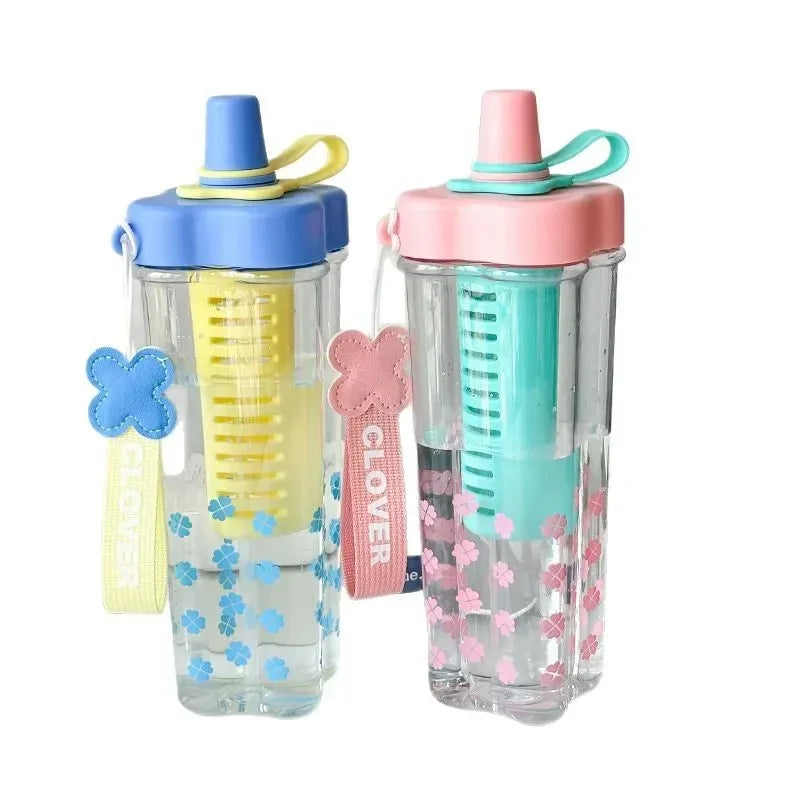 Large Plastic Straw Cup – Portable Tea & Water Infuser (Random Color)