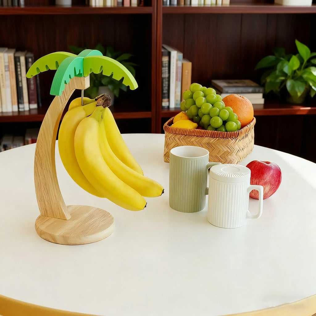 Wooden Banana Tree Rack – Decorative Fruit Holder
