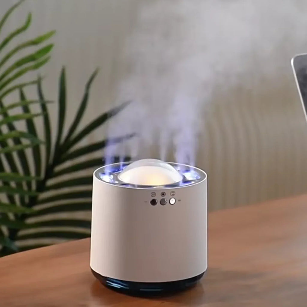 Round LED Humidifier with Music Sync & Aroma Mist