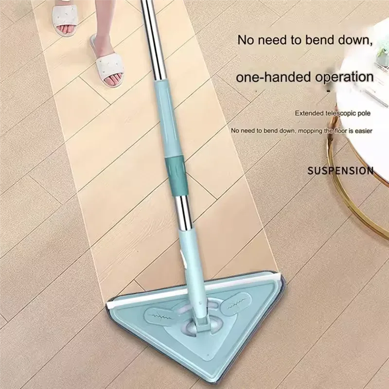 Triangle 360° Mop with Wiper – Adjustable Handle