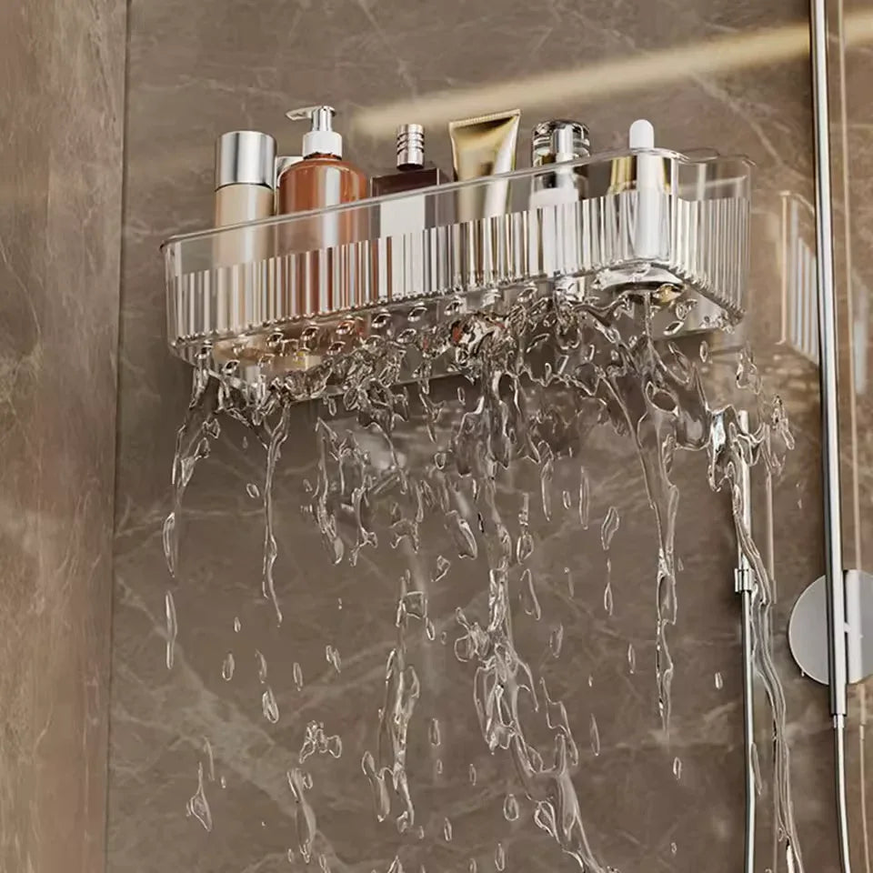 Luxury Toilet Storage Rack – Transparent Wall Shelf