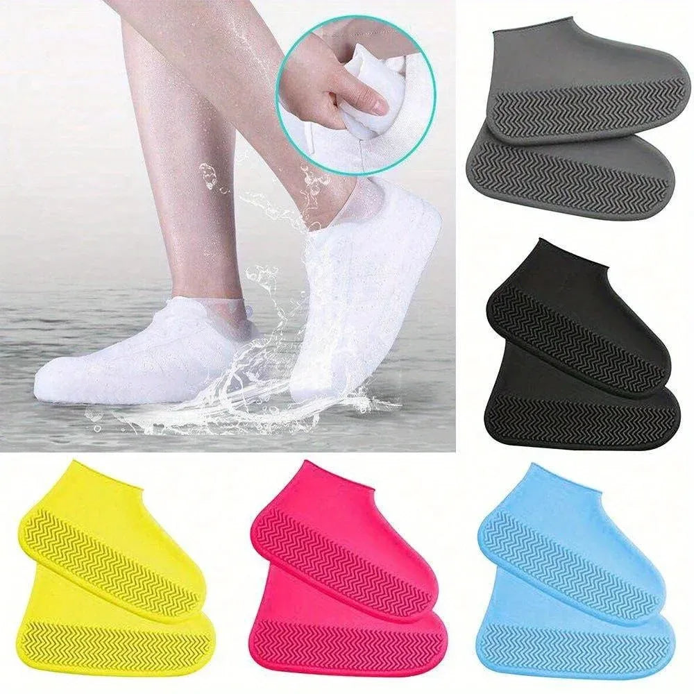 Reusable Rain Boots Pair– Non-Slip Shoe Covers (Random color)