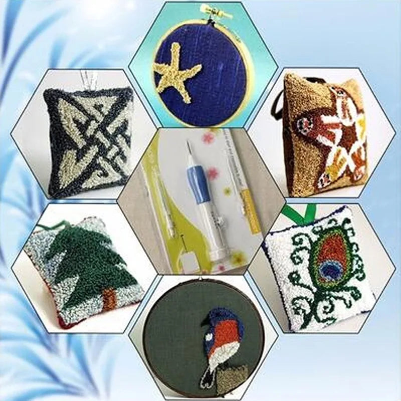 Magic Embroidery Punch Needle Kit - DIY Stitching & Weaving Tool Set for Sewing