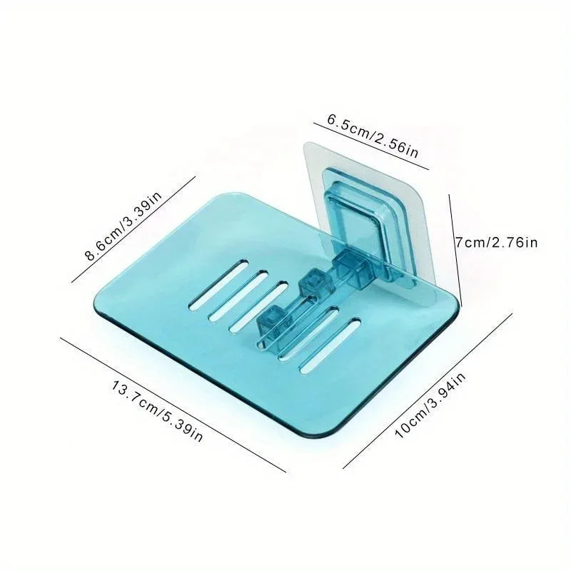 Wall-Mounted Double Layer Soap Rack – No Drilling