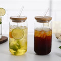 Mason Jar Drinking Glass with Bamboo Lid & Straw – Iced Coffee Cup