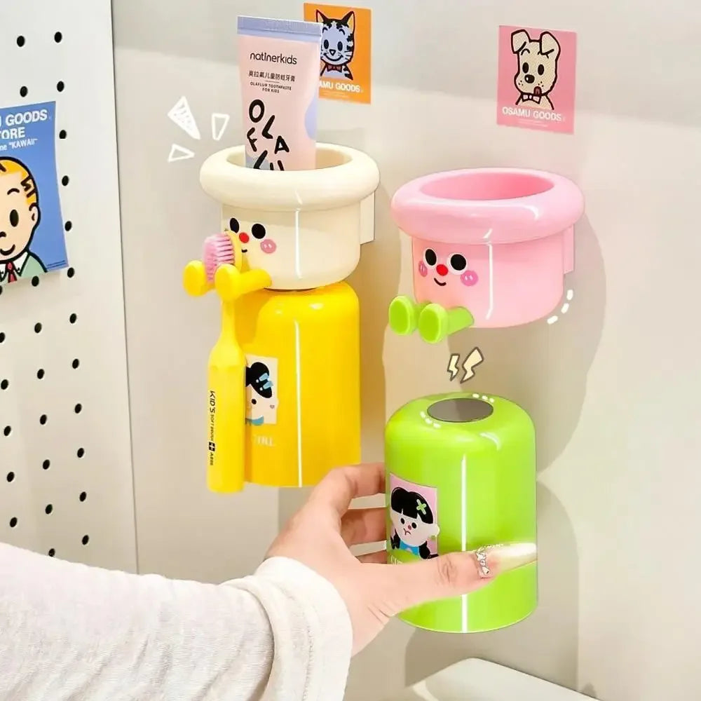 Wall-Mounted Magnetic Toothbrush Holder with Cup (each)