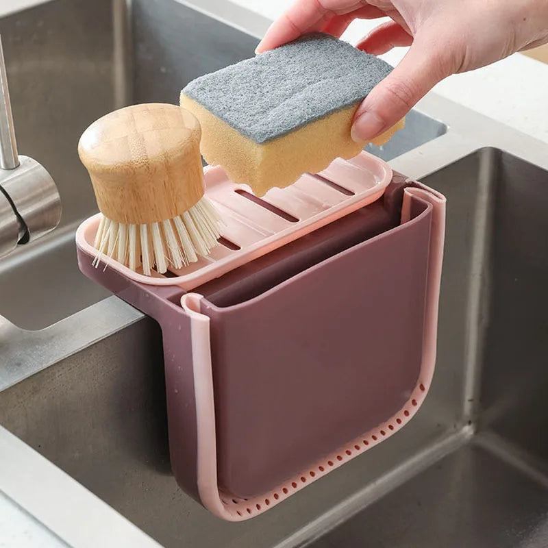 Retractable Sink Drain Basket – Wet & Dry Waste Organizer