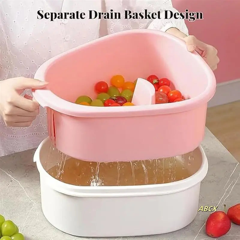 Hand Wash-Free Fruit Washing Drain Basket