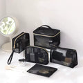 5-Piece Mesh Cosmetic Organizer Set – Makeup & Toiletry Storage Bags