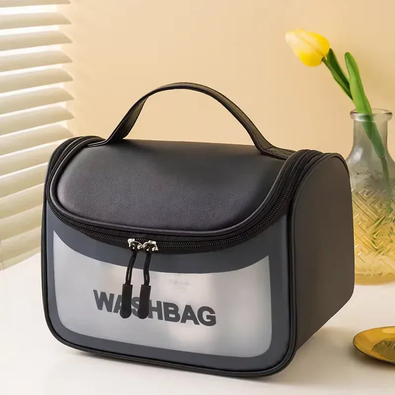 Large Capacity Cosmetic Bag – Waterproof Transparent PVC Travel Pouch
