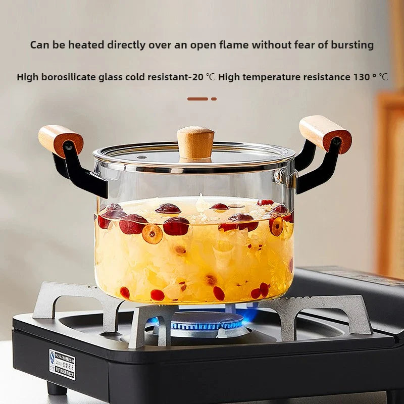 Premium Borosilicate Glass Cooking Pot – Heat Resistant
