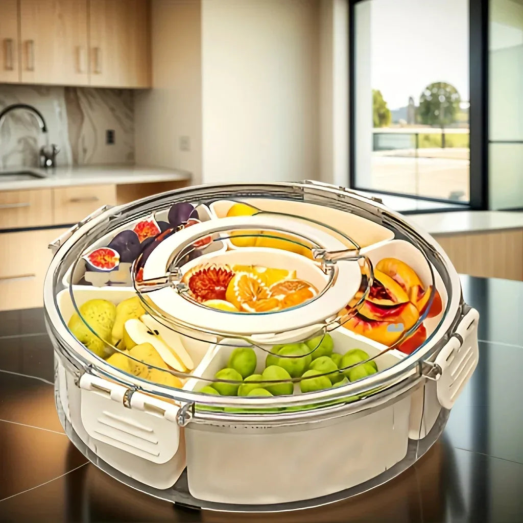 Portable Snack Tray – 360° Rotating & Spill-Proof