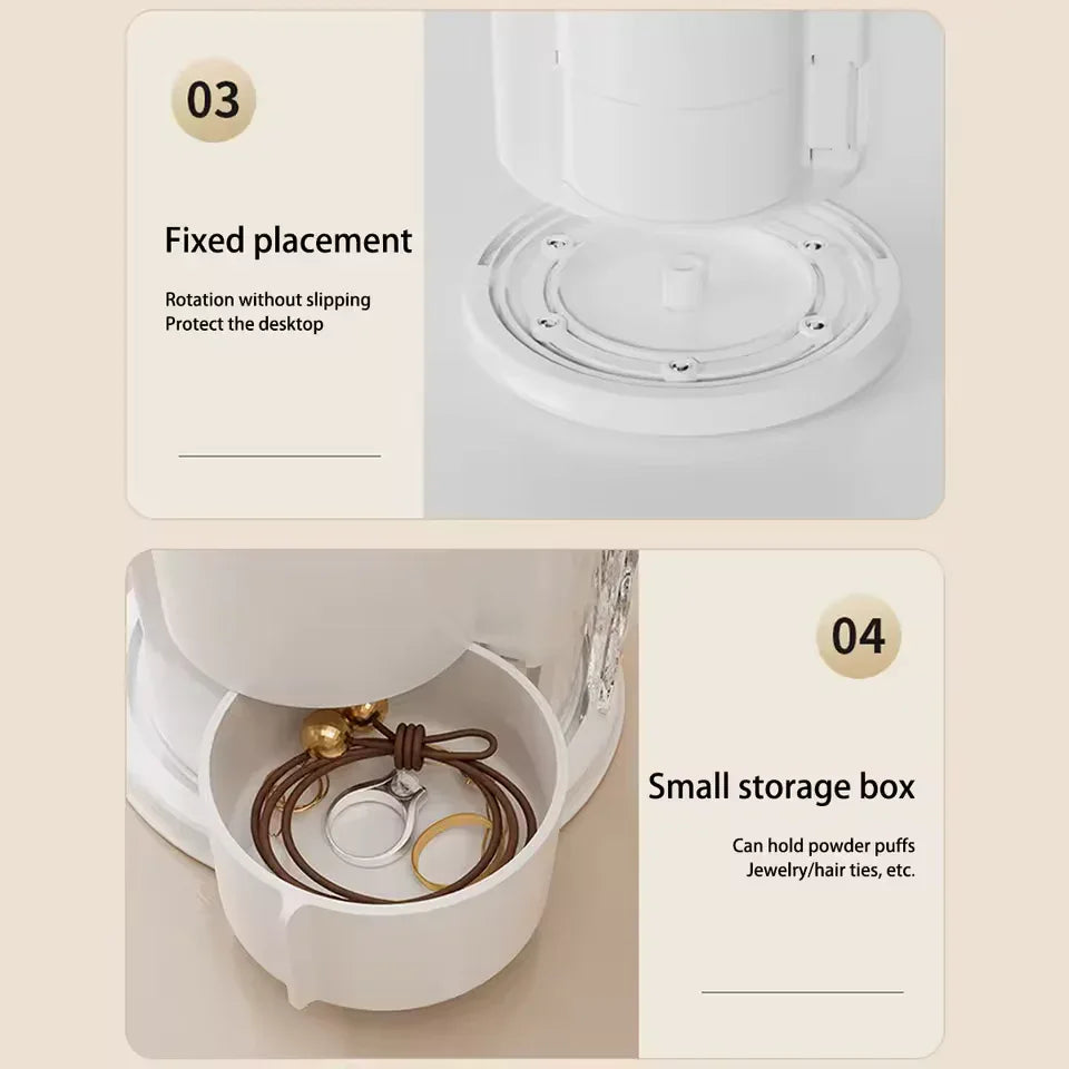 Rotating Makeup Brush Holder – Dustproof Transparent Organizer