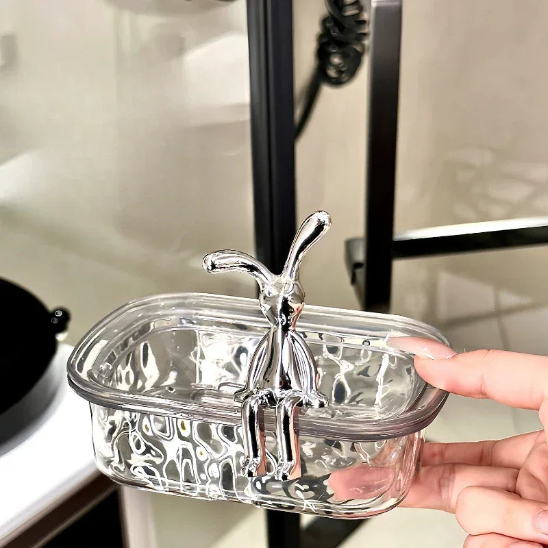 Luxury Rabbit Soap Dish – Plastic Bathroom Storage Box