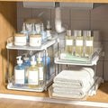 2-Tier Acrylic Under Sink Organizer with Pull-Out Drawers