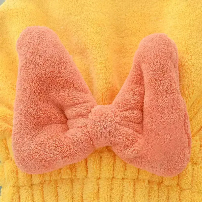 Soft Water-Absorbent Shower Cap with Stylish Bow