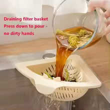 Magnetic Corner Sink Drain Basket – Foldable Mesh Kitchen Strainer & Waste Filter (Random Colours)