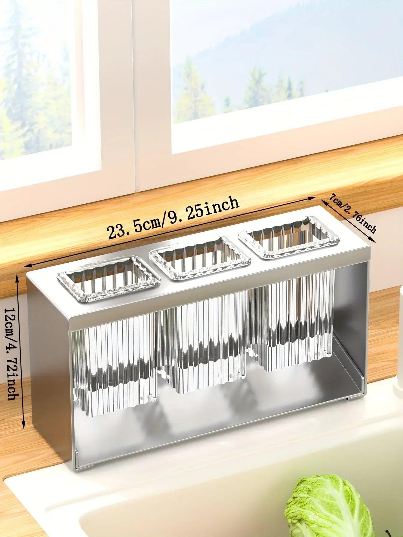 Premium Stainless Steel Utensil Holder with Drain