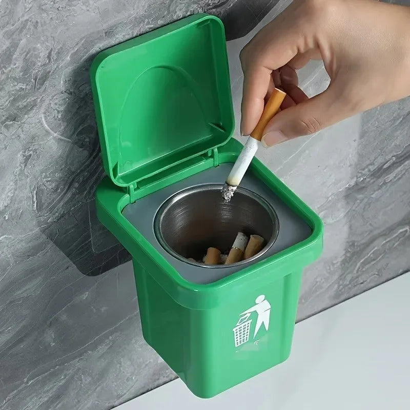 Wall-Mounted Ashtray with Lid – Dust-Proof & Contemporary