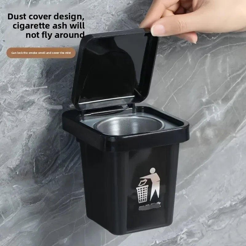 Wall-Mounted Ashtray with Lid – Dust-Proof & Contemporary
