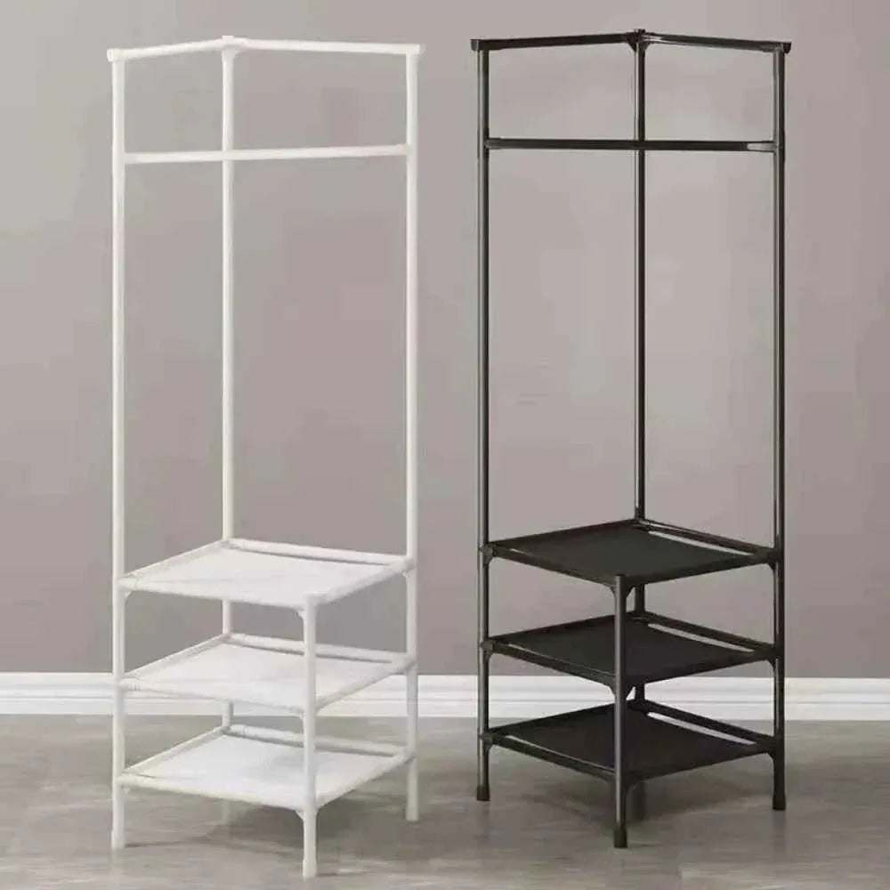 Bedroom Corner Clothes Rack - Multi-Layer Stand Hanger for Clothes and Coats Storage