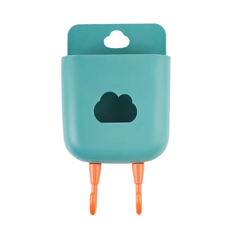 Wall-Mounted Storage Box - Punch-Free Phone & Remote Holder (Random Color)