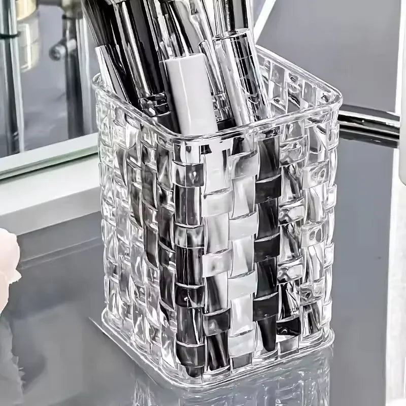 Clear Acrylic Makeup Storage Box – Brush & Cosmetic Organizer Without Bow