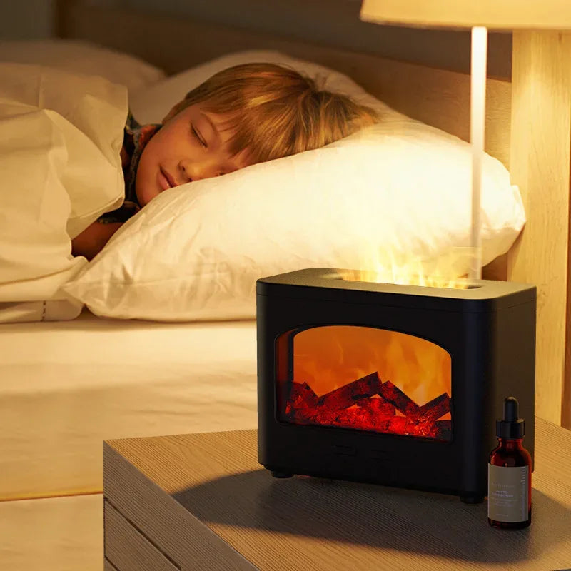 Electric Flame Humidifier – LED Fire Effect Aroma Diffuser