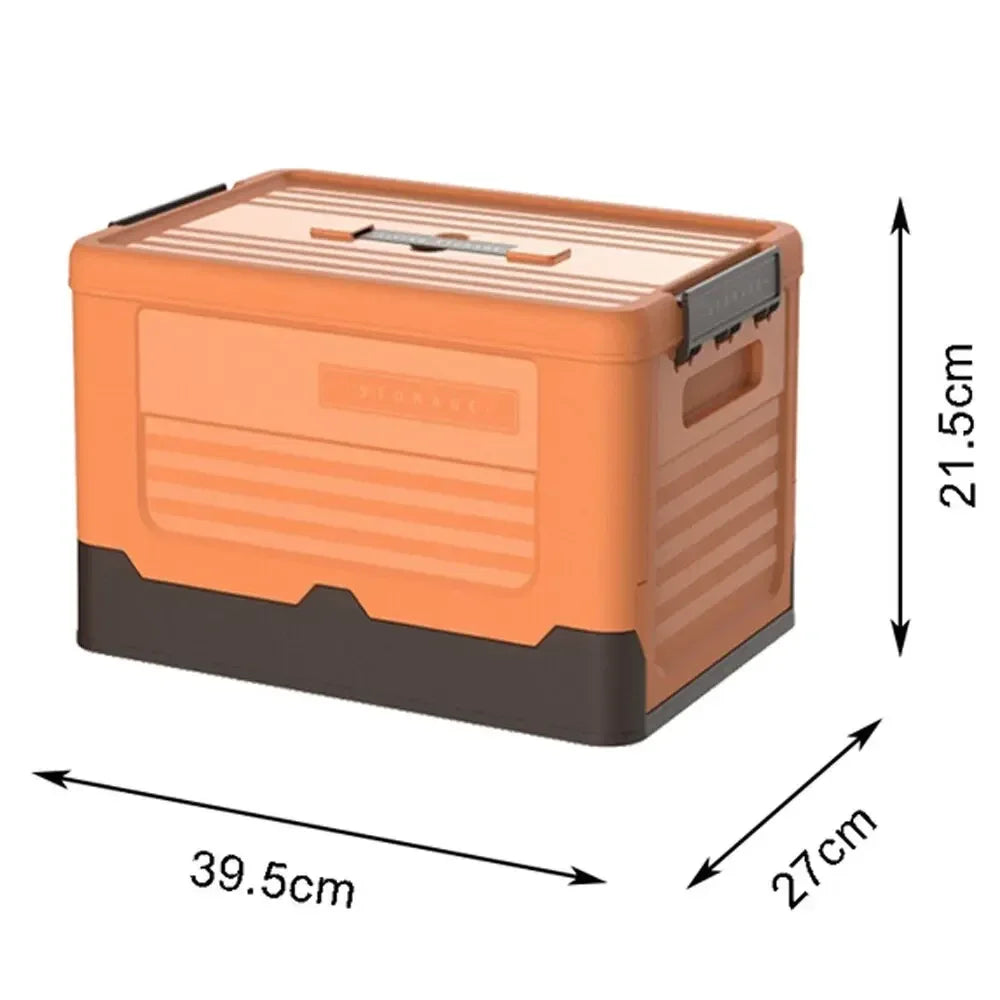 Foldable Plastic Storage Box with Lid – Large Capacity