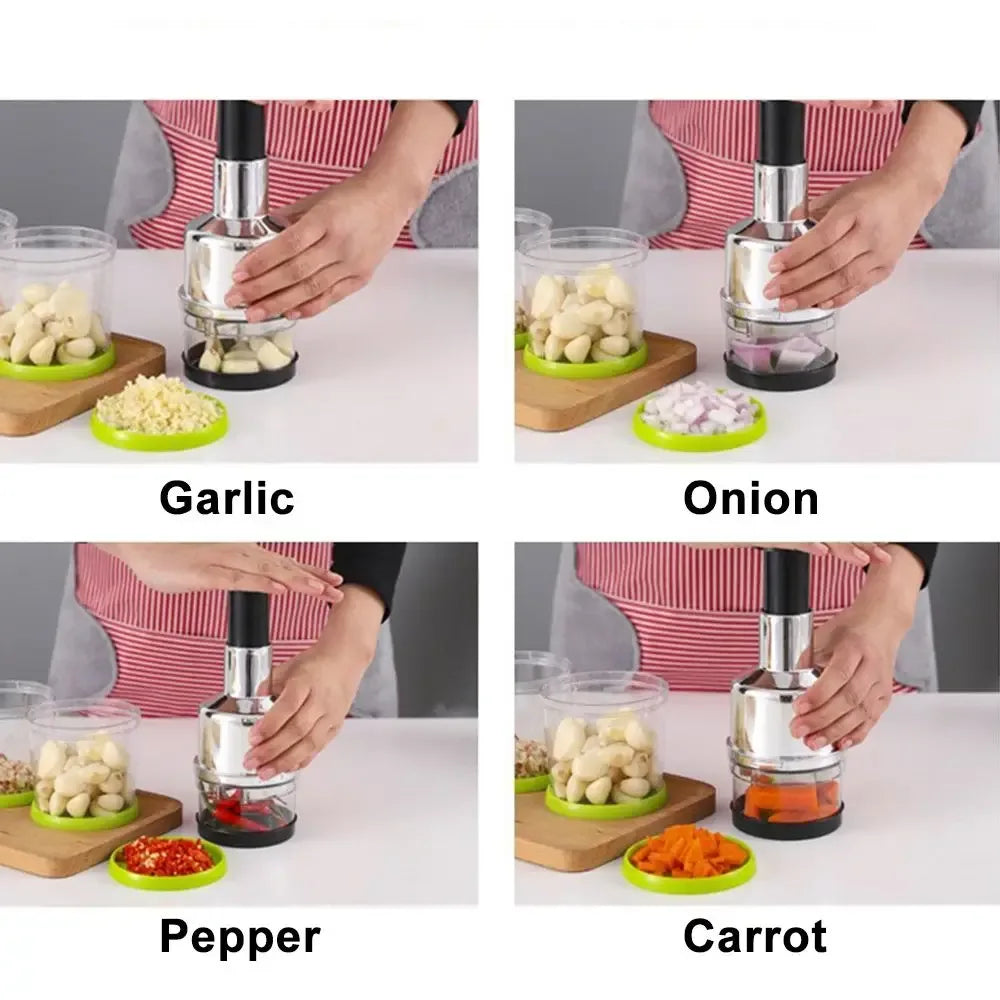 Manual Hand Press Garlic Onion Vegetable Chopper