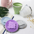 Silicone Folding Glass with Lid – Portable & Leak-Proof (each)