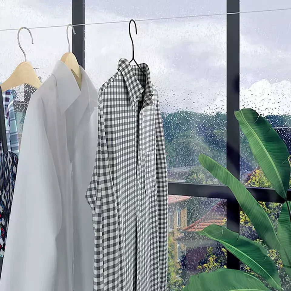 Wall Mounted Retractable Clothesline – 4 Line Laundry Drying Rack