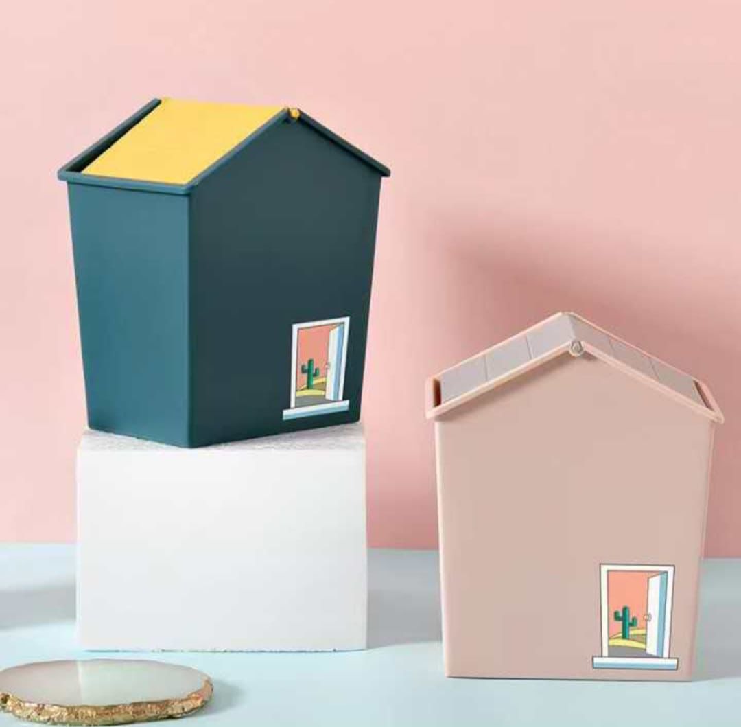 Hut Shape Mini Desktop Trash Can - Cute Office Bin