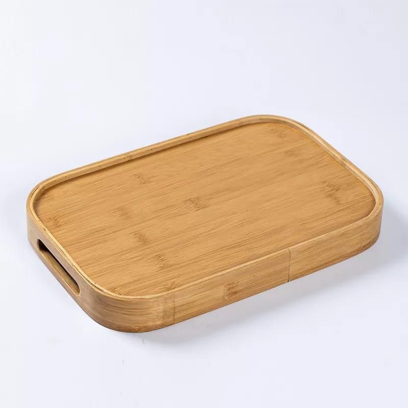 3-Piece Bamboo Nesting Tray Set - Natural Serving Trays